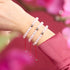 Marshmallow Chrome Glitter Glass x Red String Bracelet